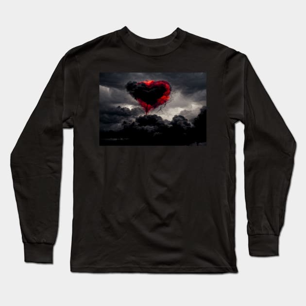 Broken Heart in the Clouds /  Broken Hearts Unwind Designs Long Sleeve T-Shirt by Unwind-Art-Work